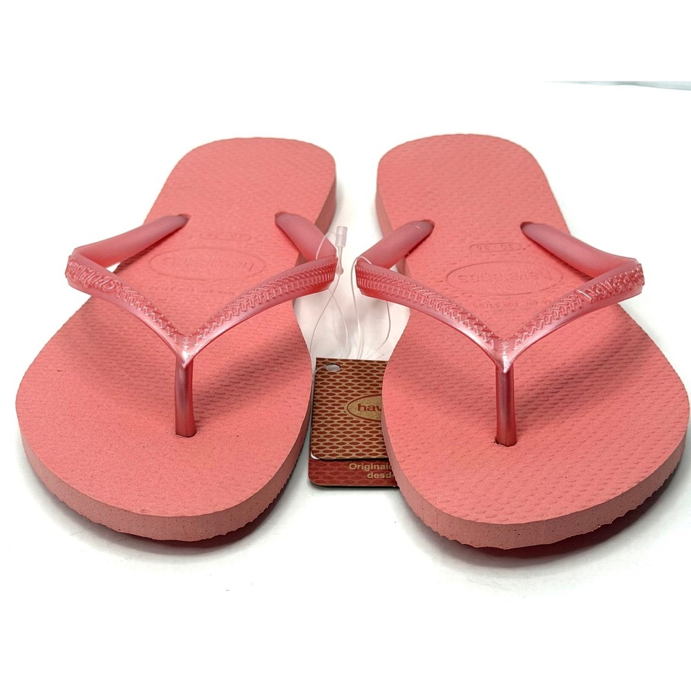 Women's Havaianas Flip Flop Sandals Peach Rose Size 6W NWT